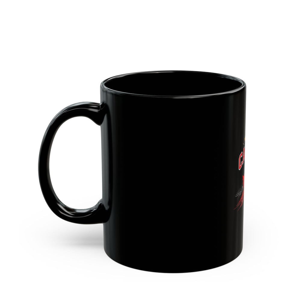 Canada Maple Leaf Black Mug — Vintage Red Leaf Coffee Cup (11oz/15oz)