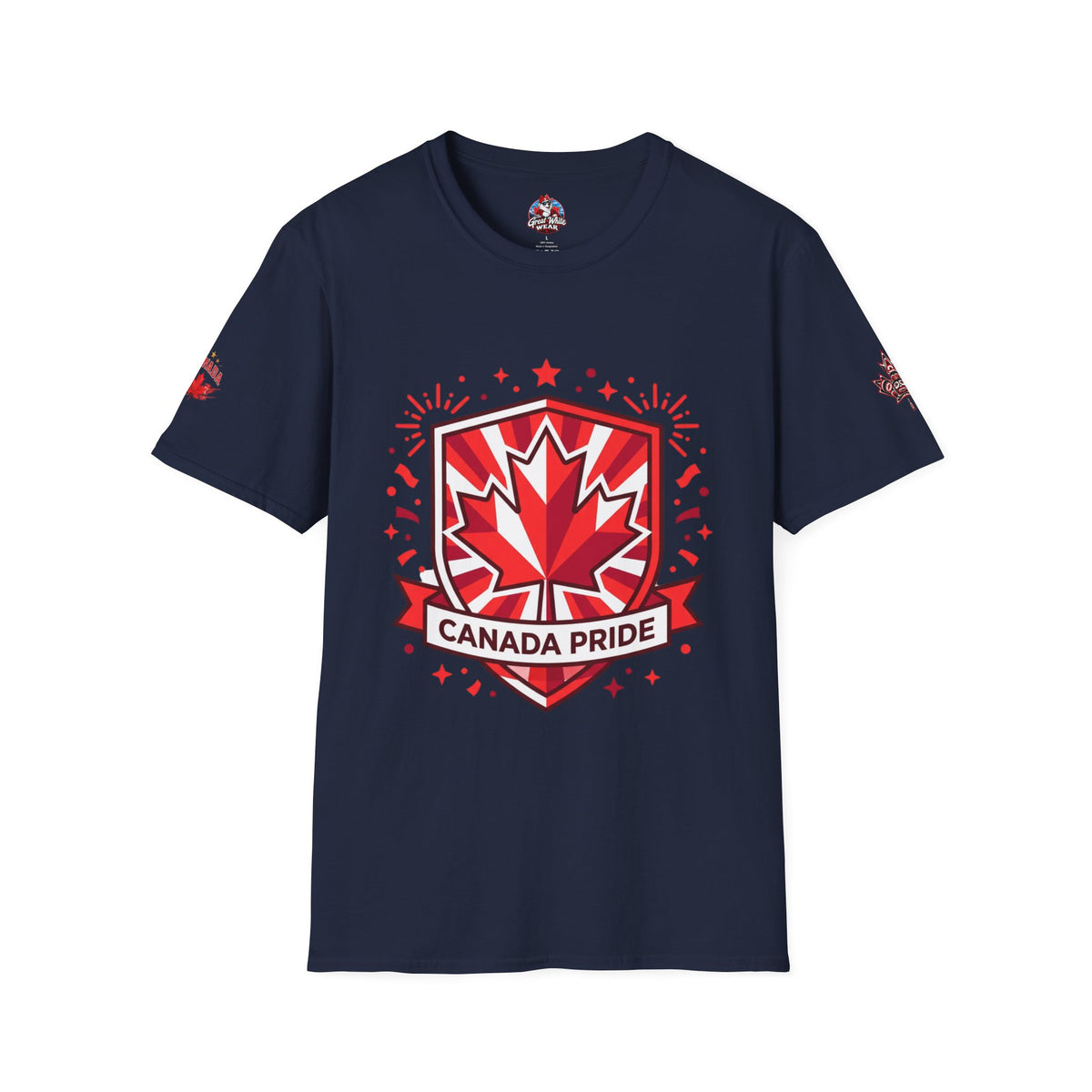 Mens Canada Pride T-Shirt — Red Maple Shield Design