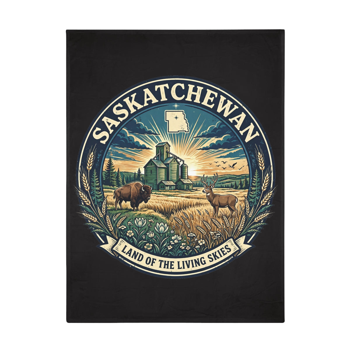 Saskatchewan 'Land of the Living Skies' Plush Fleece Blanket