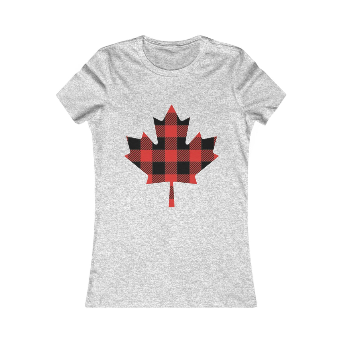 Women's Buffalo Plaid Maple Leaf Tee
