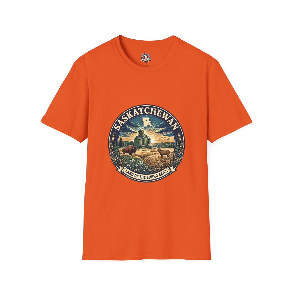 Saskatchewan Vintage Shield T-Shirt — Land of the Living Skies Graphic Tee