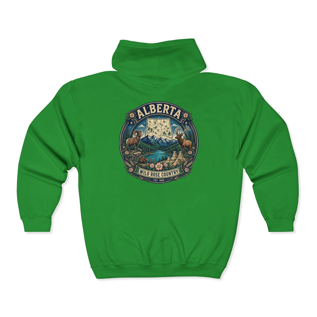 Alberta Vintage Nature Hoodie — Wild Rose Country