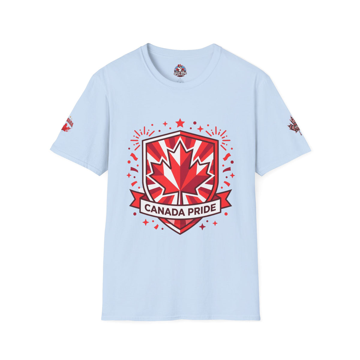 Mens Canada Pride T-Shirt — Red Maple Shield Design