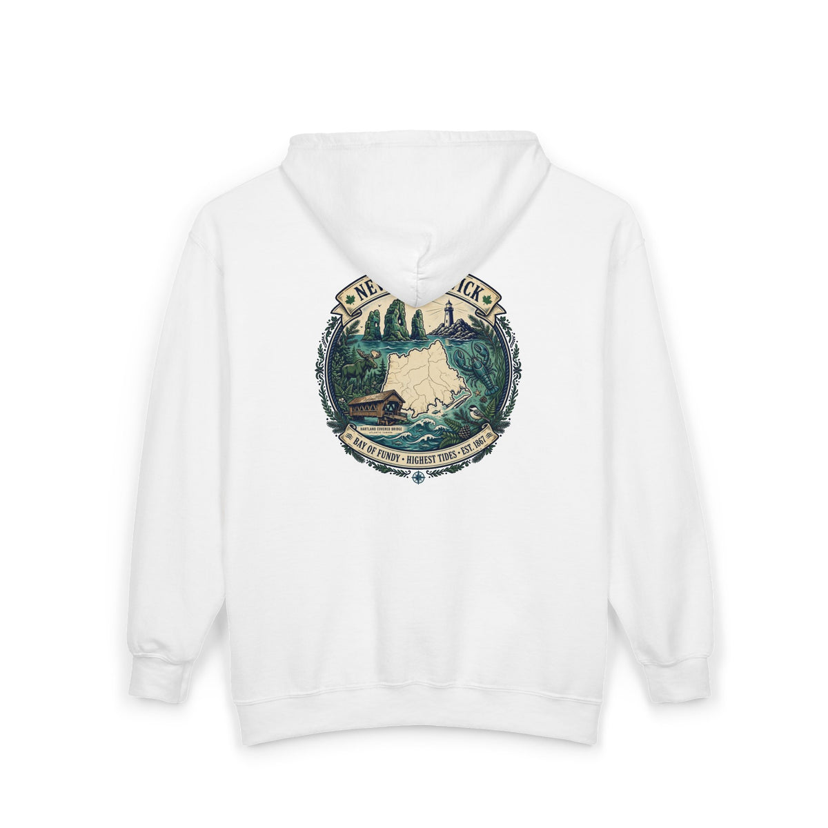 New Brunswick Vintage  Map Hoodie