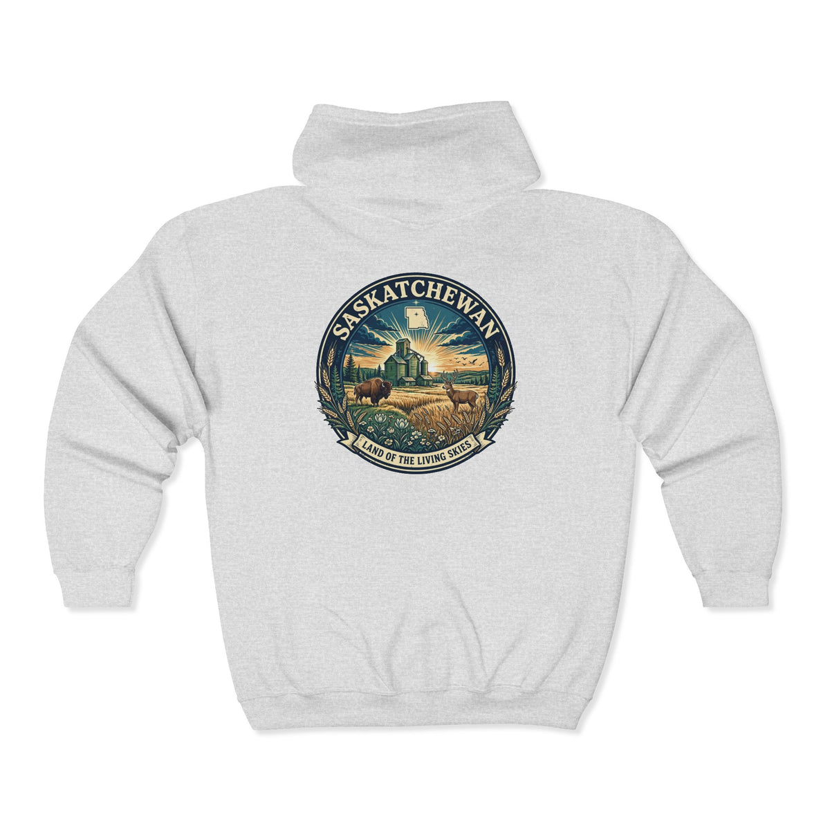 Saskatchewan Vintage Shield Hoodie — Land of the Living Skies