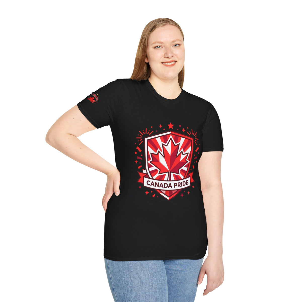 Womens Canada Pride T-Shirt — Red Maple Shield Canada Pride Tee
