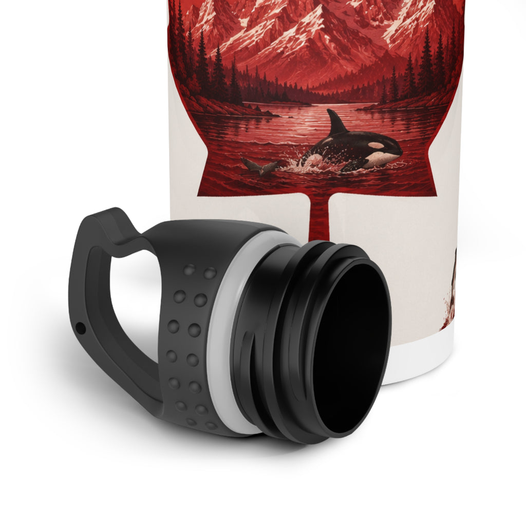 Canadian Maple Leaf Water Bottle — Mountain & Wildlife Stainless Steel Bottle