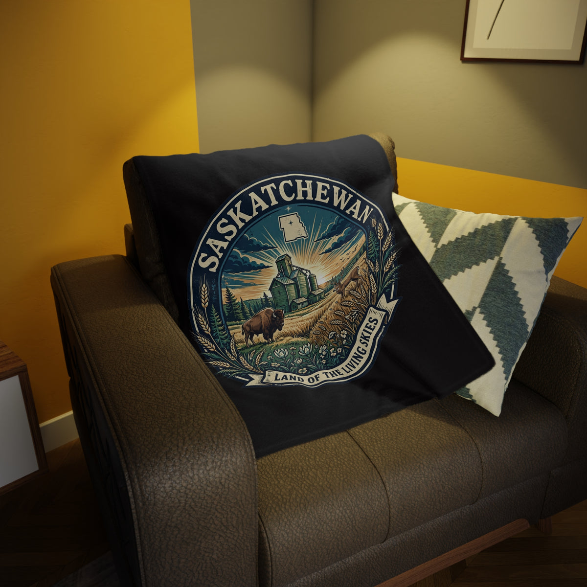Saskatchewan 'Land of the Living Skies' Plush Fleece Blanket