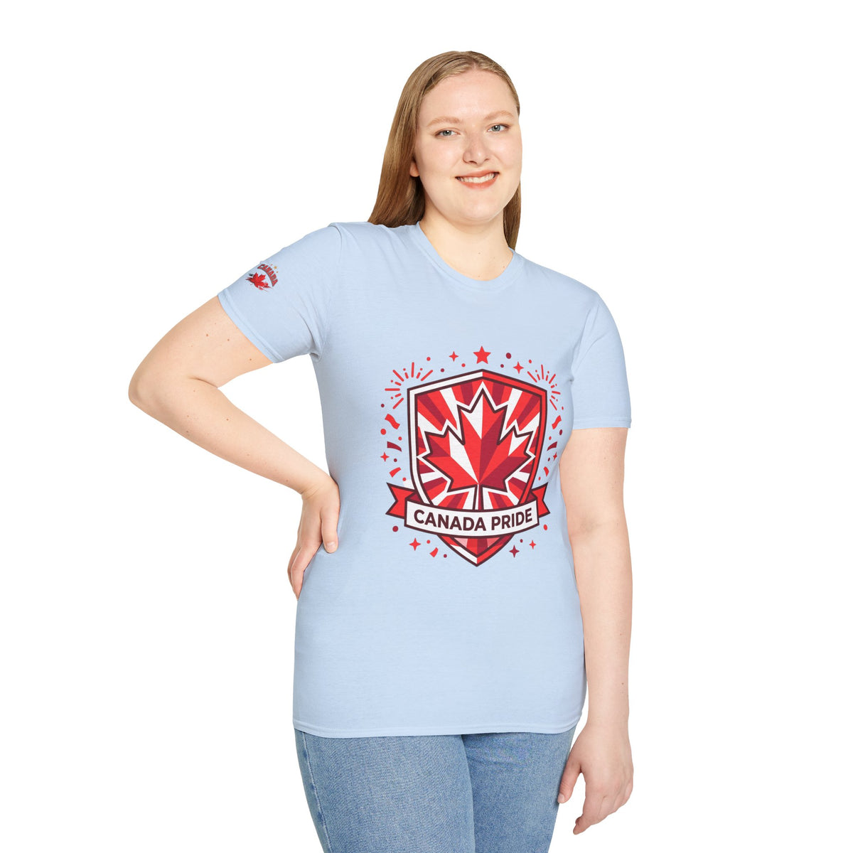 Womens Canada Pride T-Shirt — Red Maple Shield Canada Pride Tee