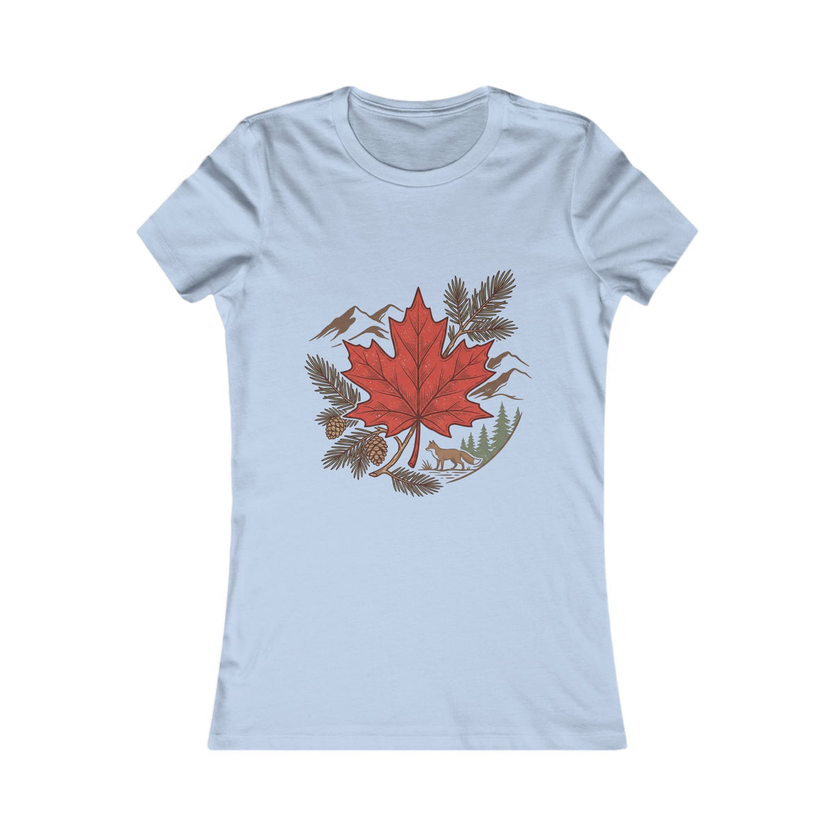 Women's Maple Leaf Nature Tee — Red Leaf Mountain Graphic Shirt