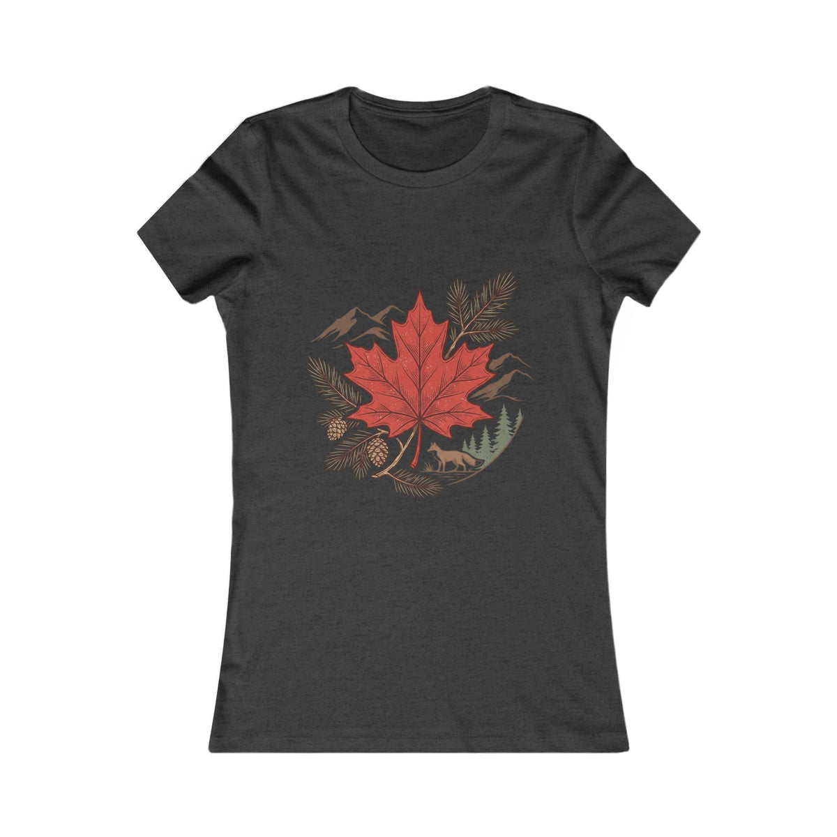 Women's Maple Leaf Nature Tee — Red Leaf Mountain Graphic Shirt