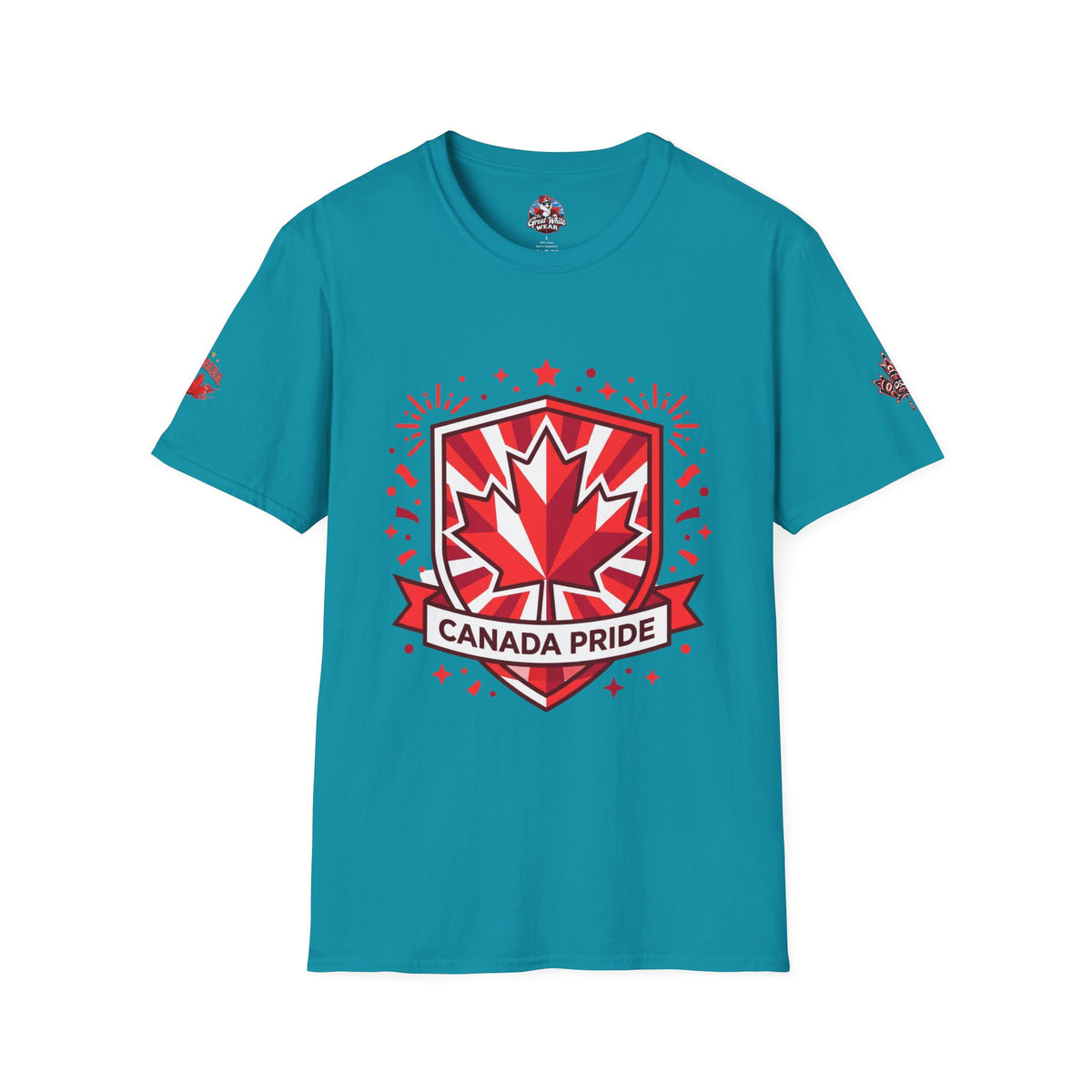 Mens Canada Pride T-Shirt — Red Maple Shield Design