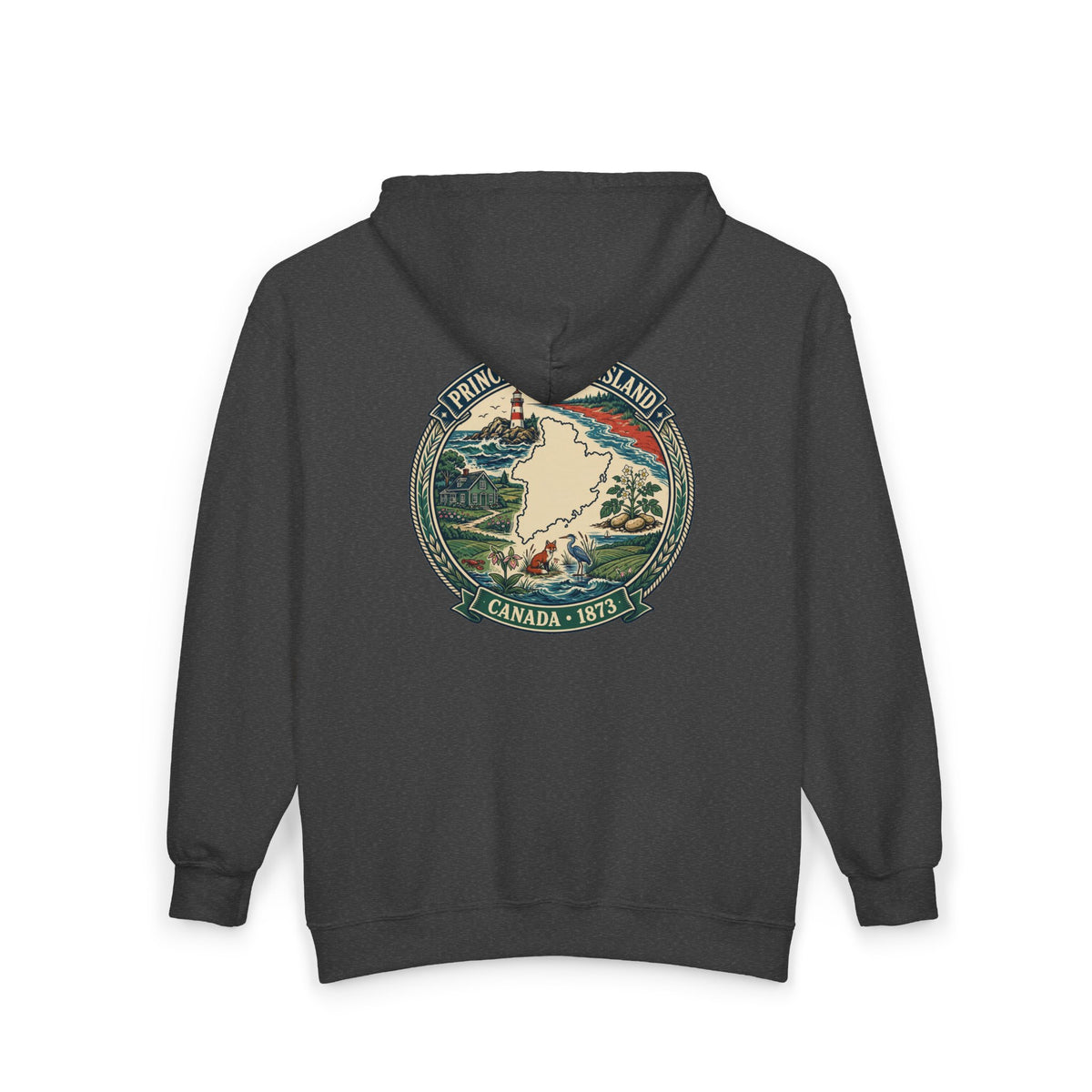 Prince Edward Island Vintage Map Hoodie— Canada 1873 Travel Hoodie