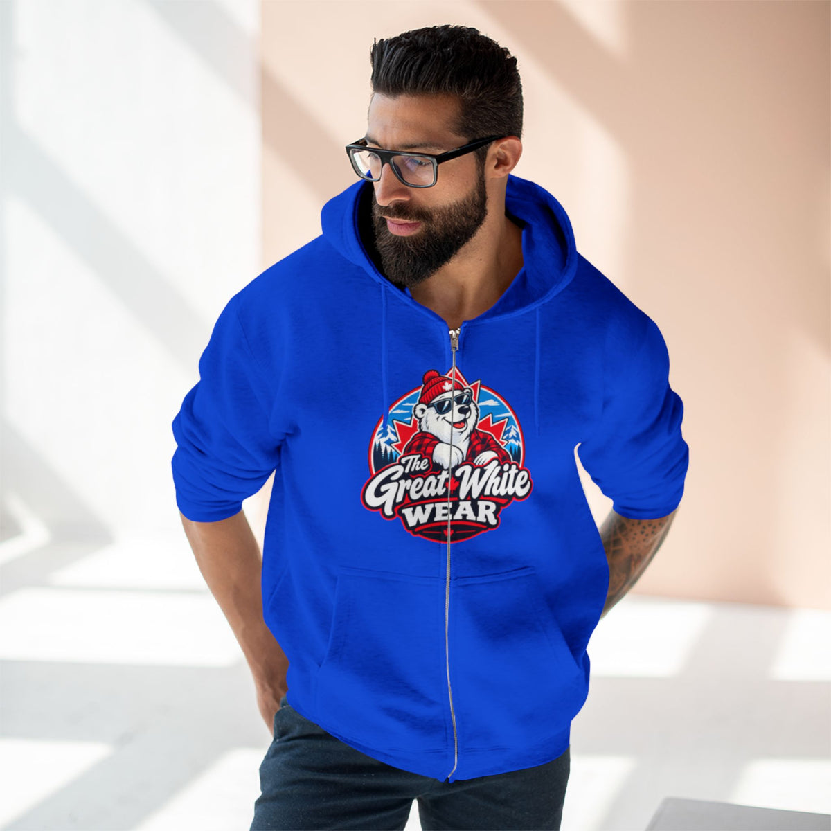 Great White Wear Polar Bear Mens Graphic Hoodie