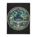 Northwest Territories Plush Fleece Blanket – 'Land of the Midnight Sun' Scenic Northern Lights Throw