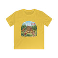 Kids Canada Cabin Adventure T‑Shirt — Cute Moose & Maple Flag Camp Tee