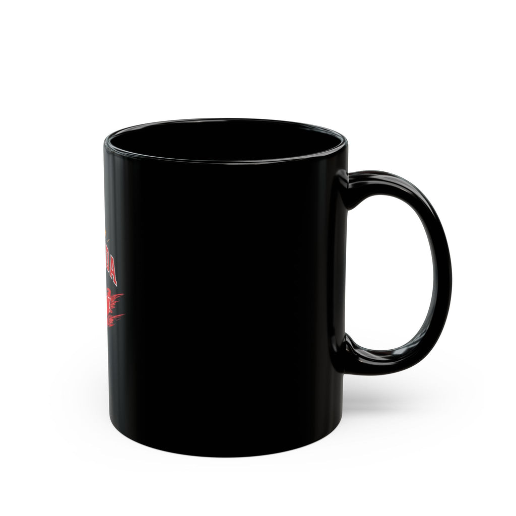 Canada Maple Leaf Black Mug — Vintage Red Leaf Coffee Cup (11oz/15oz)