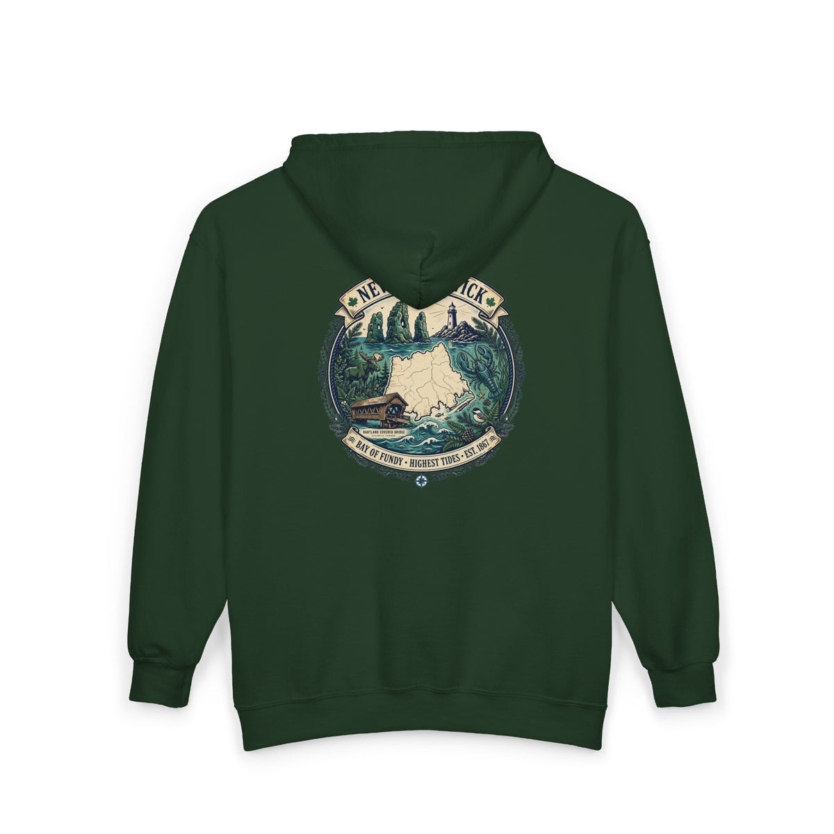New Brunswick Vintage  Map Hoodie