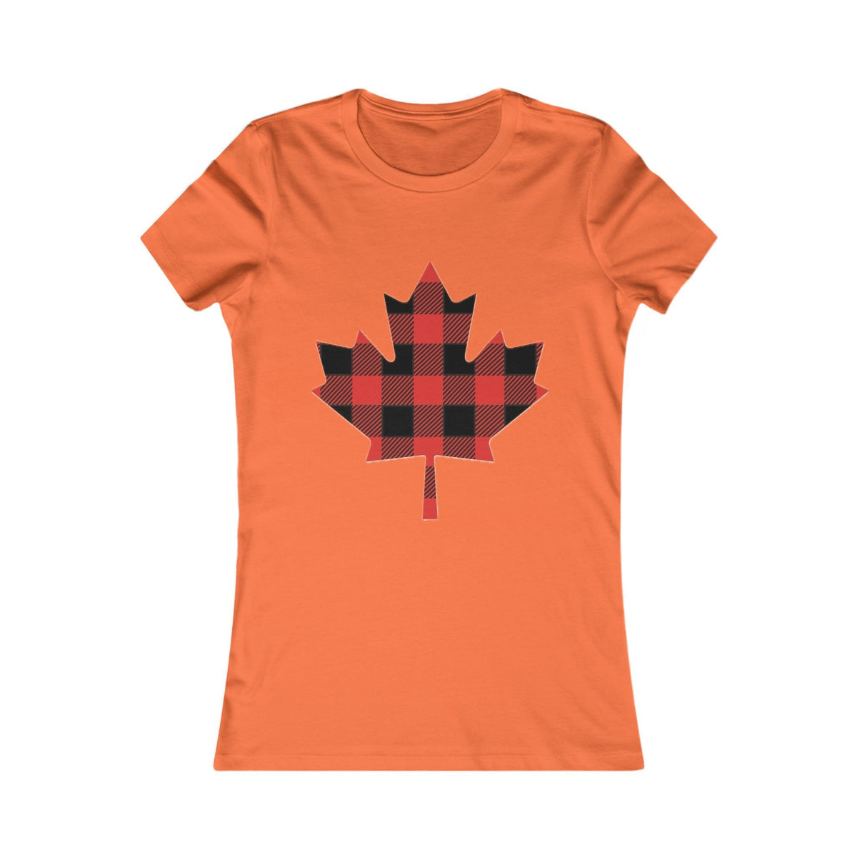 Women's Buffalo Plaid Maple Leaf Tee