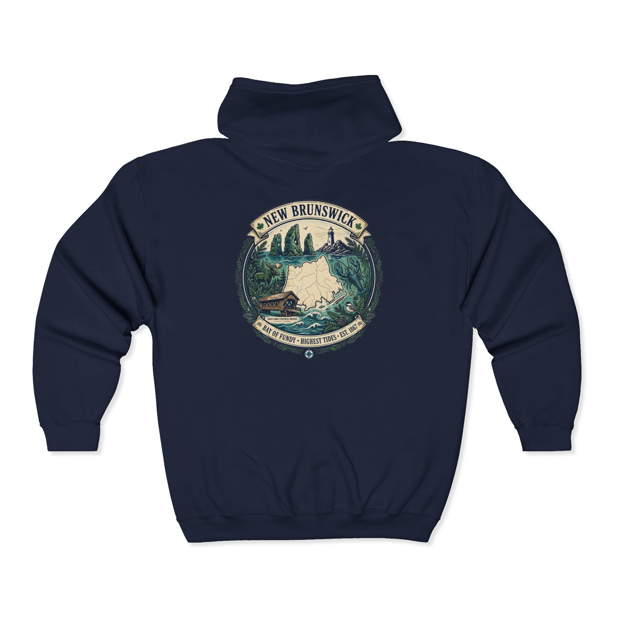 New Brunswick Vintage  Map Hoodie