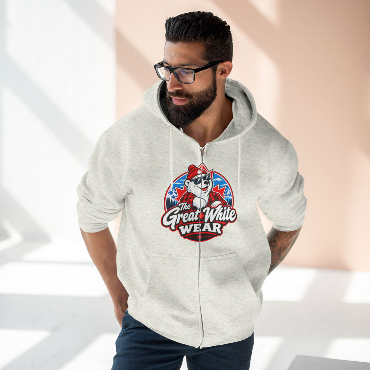 Great White Wear Polar Bear Mens Graphic Hoodie