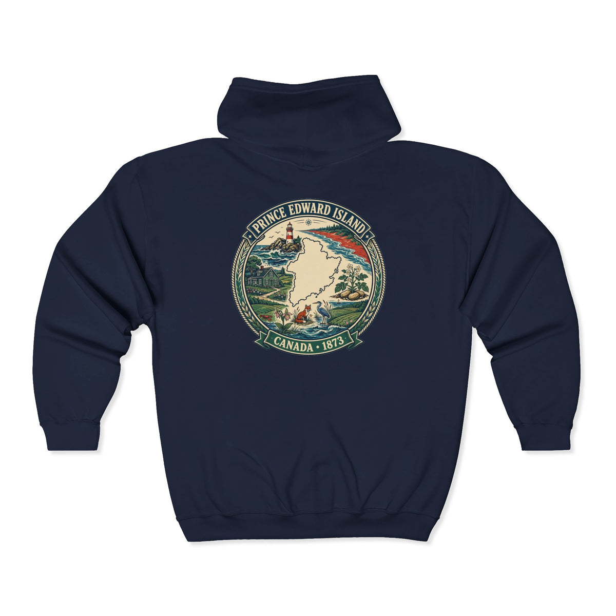Prince Edward Island Vintage Map Hoodie— Canada 1873 Travel Hoodie