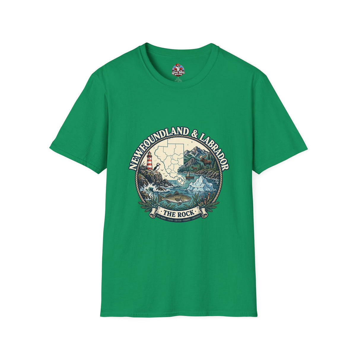 Newfoundland and Labrador 'The Rock' Graphic T-Shirt — Coastal Lighthouse Travel Tee