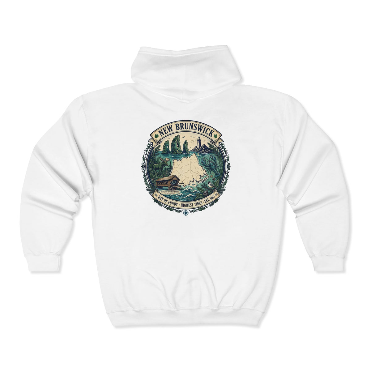 New Brunswick Vintage  Map Hoodie