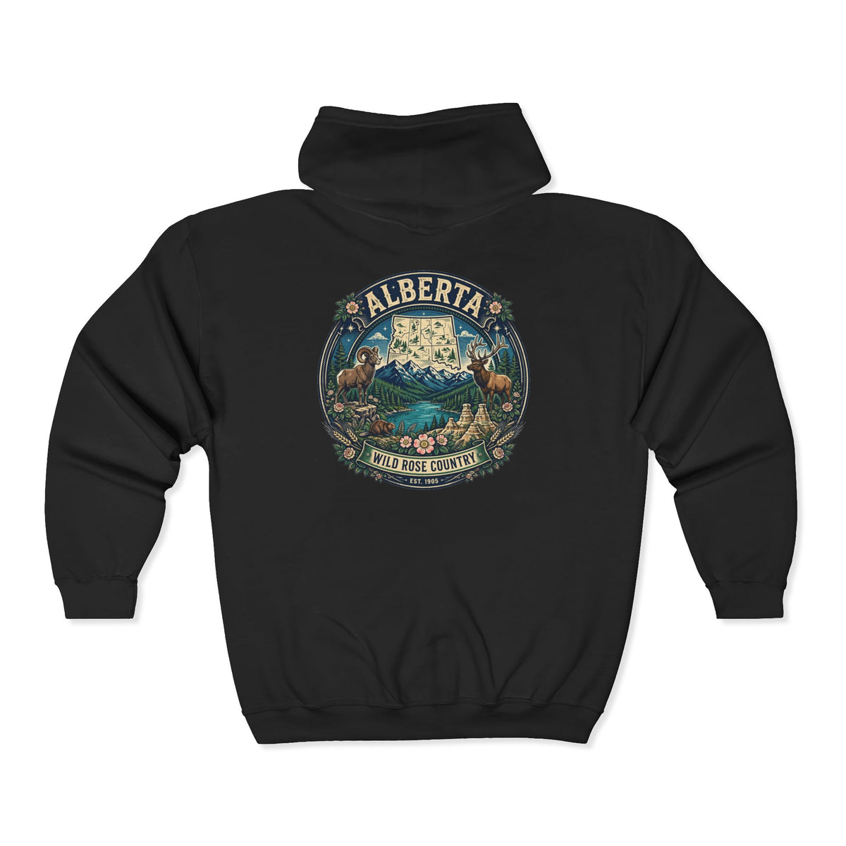 Alberta Vintage Nature Hoodie — Wild Rose Country