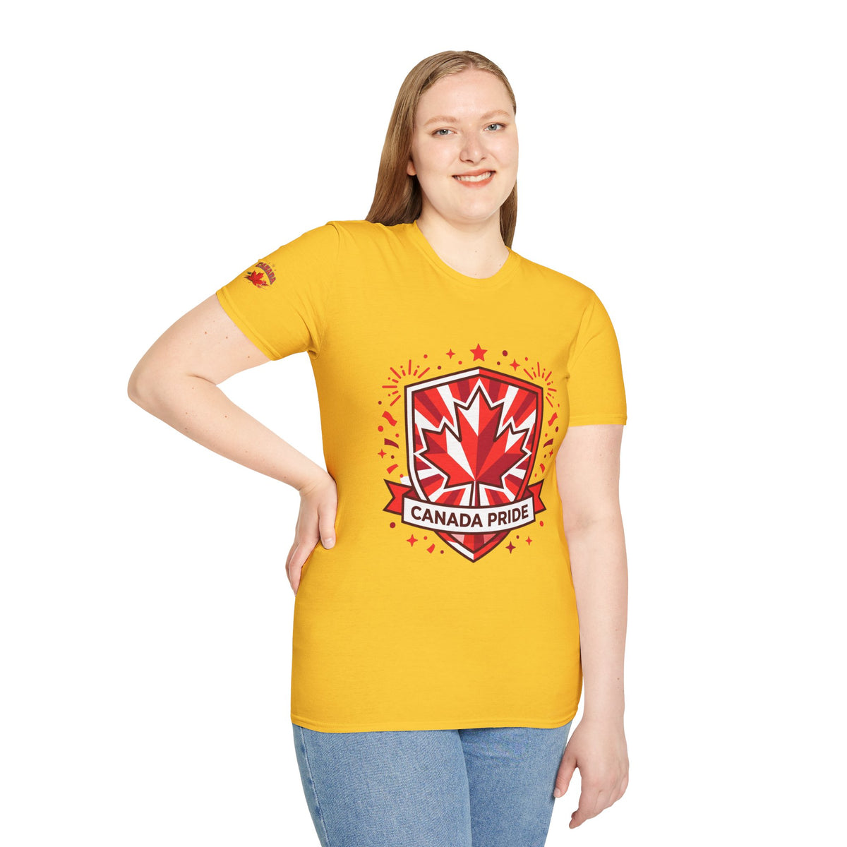Womens Canada Pride T-Shirt — Red Maple Shield Canada Pride Tee