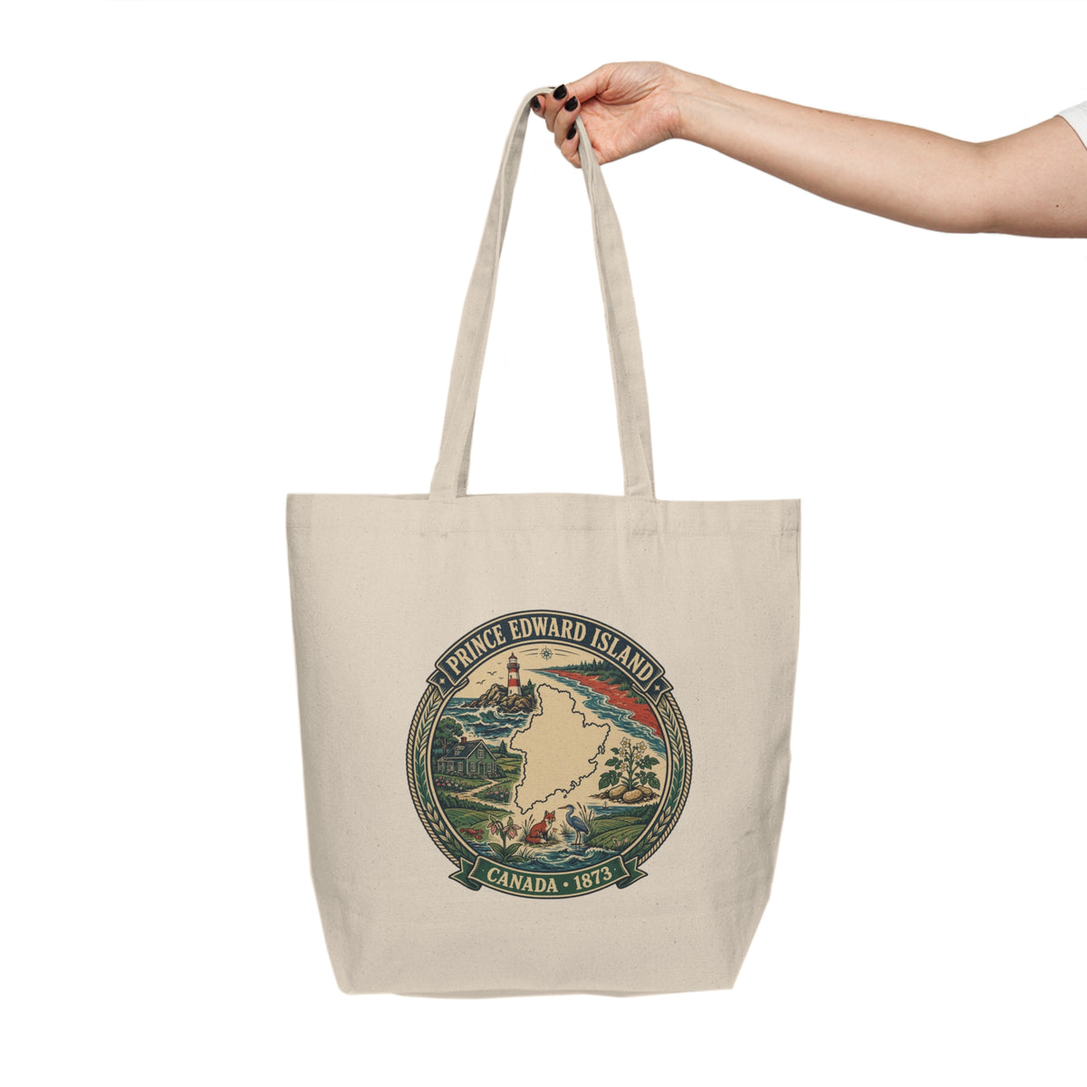 Prince Edward Island Vintage Map Canvas Tote Bag