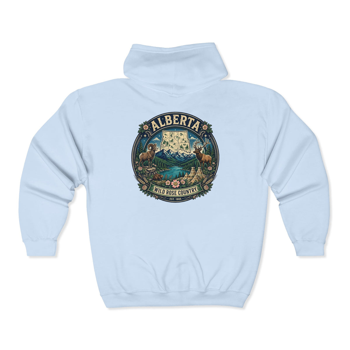 Alberta Vintage Nature Hoodie — Wild Rose Country
