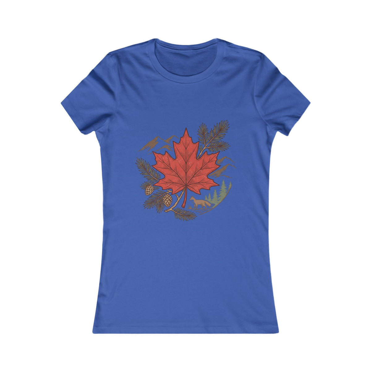 Women's Maple Leaf Nature Tee — Red Leaf Mountain Graphic Shirt
