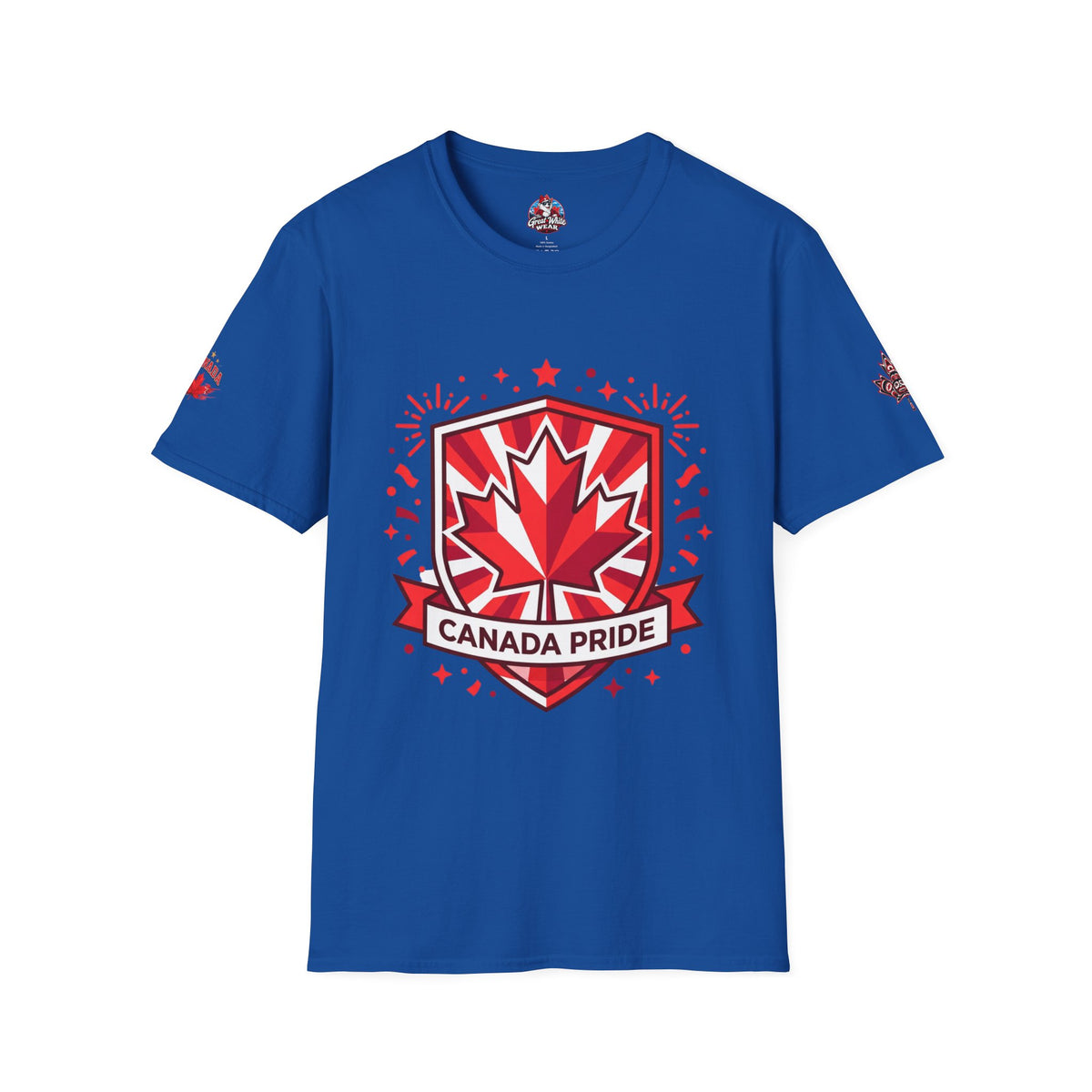 Mens Canada Pride T-Shirt — Red Maple Shield Design