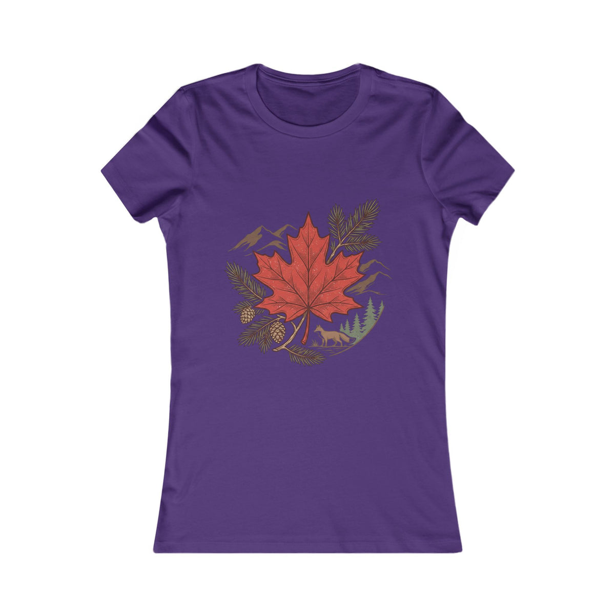 Women's Maple Leaf Nature Tee — Red Leaf Mountain Graphic Shirt