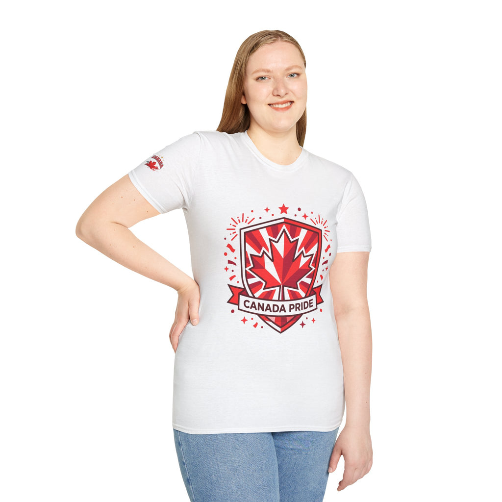 Womens Canada Pride T-Shirt — Red Maple Shield Canada Pride Tee
