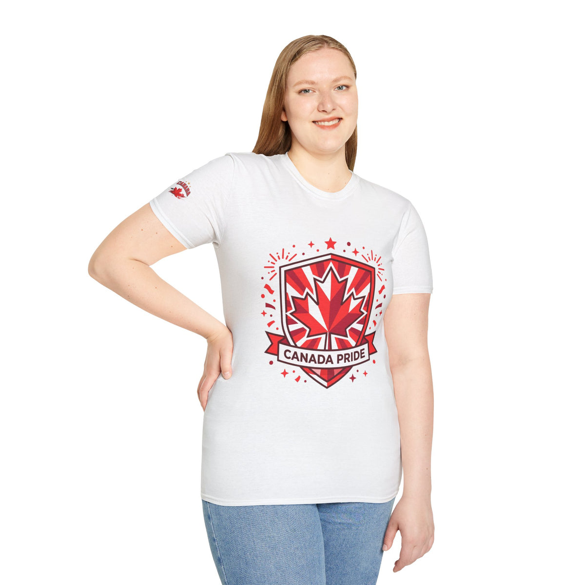 Womens Canada Pride T-Shirt — Red Maple Shield Canada Pride Tee