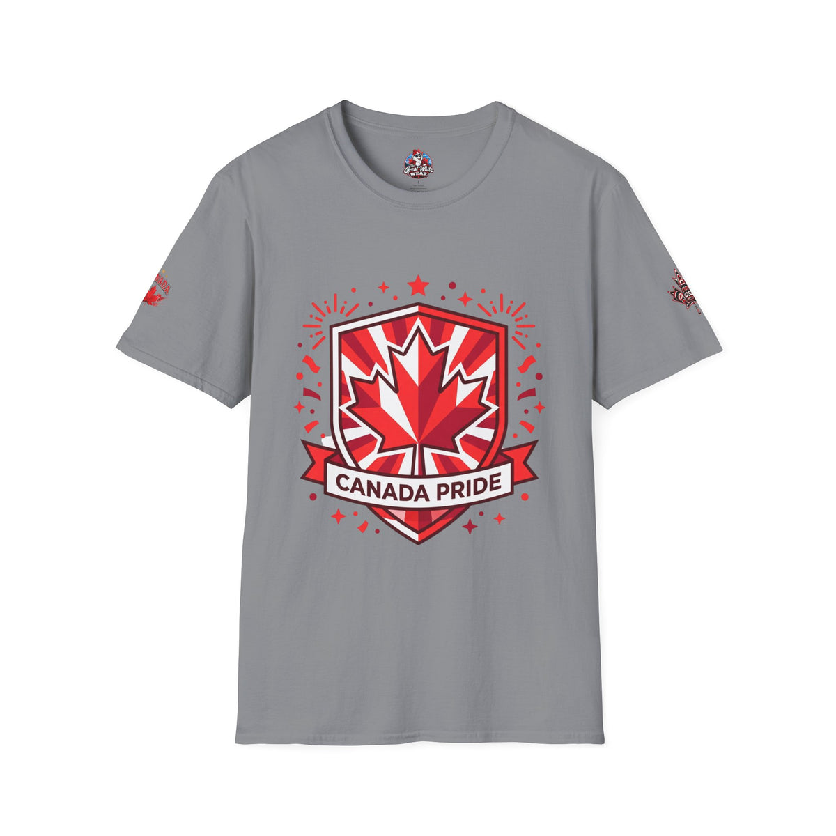 Mens Canada Pride T-Shirt — Red Maple Shield Design