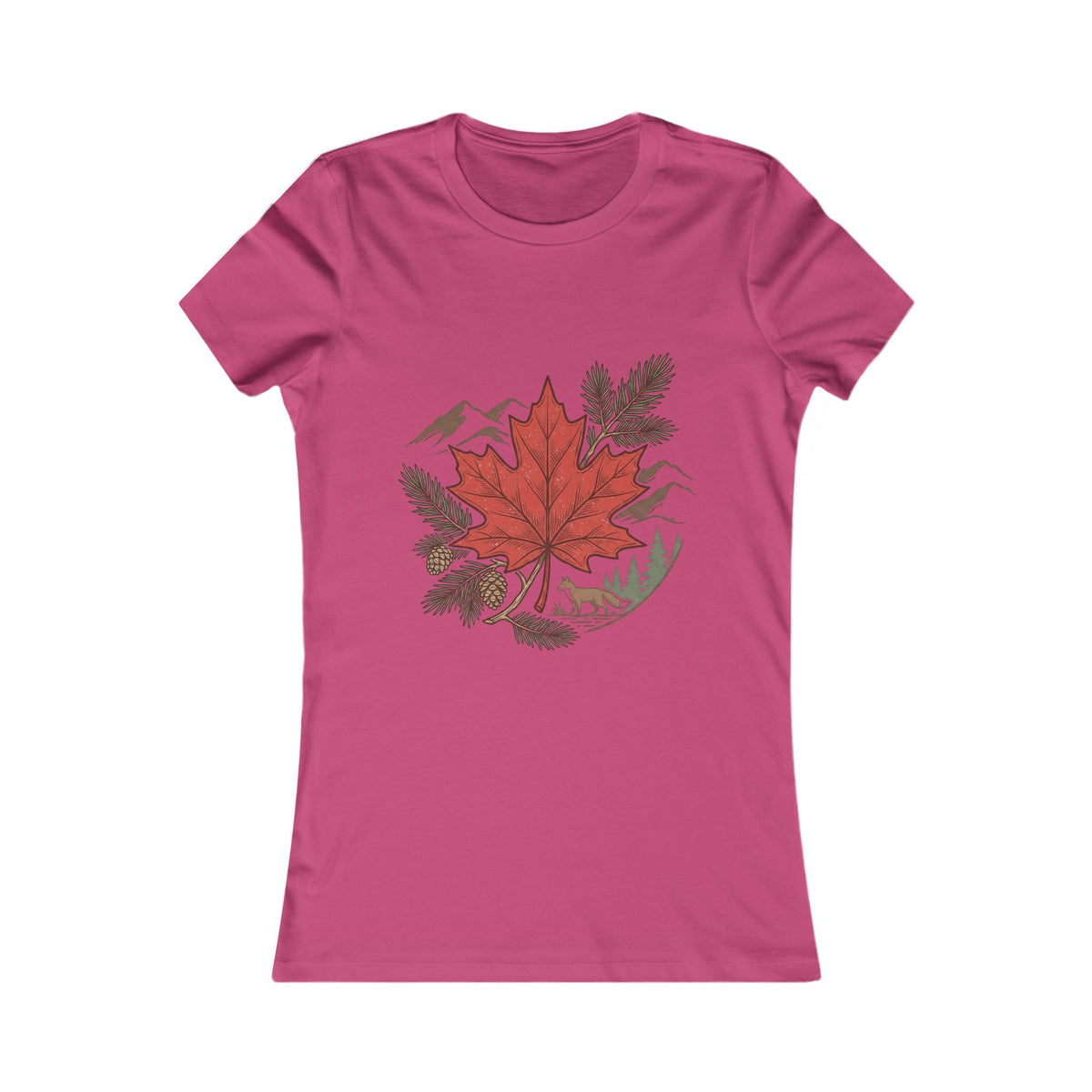 Women's Maple Leaf Nature Tee — Red Leaf Mountain Graphic Shirt