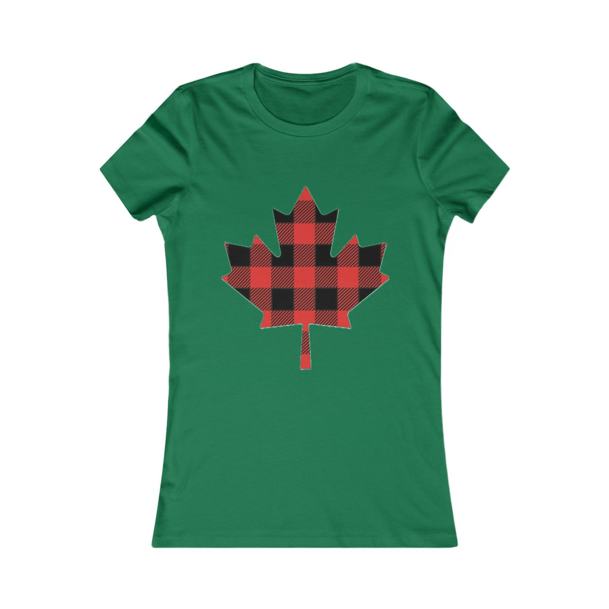 Women's Buffalo Plaid Maple Leaf Tee