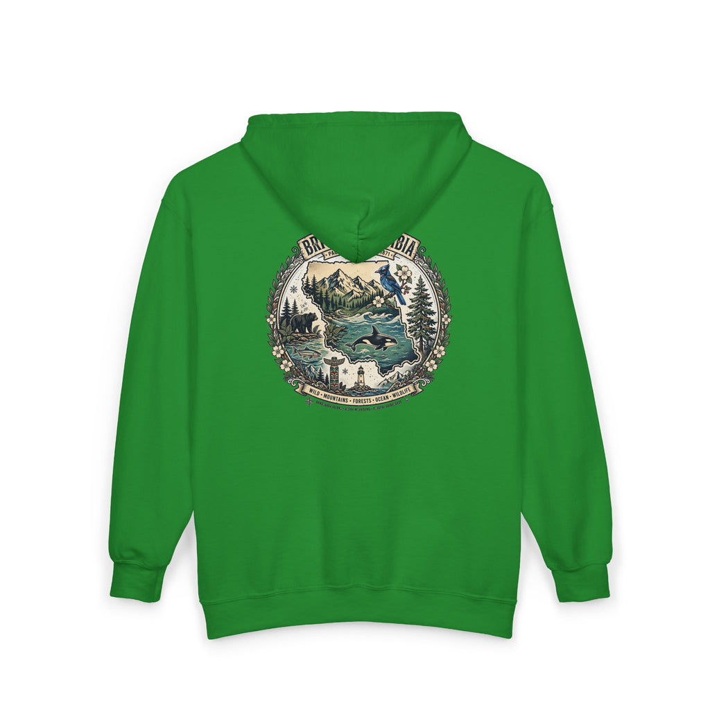 British Columbia Nature Hoodie — Scenic Mountains and Orca