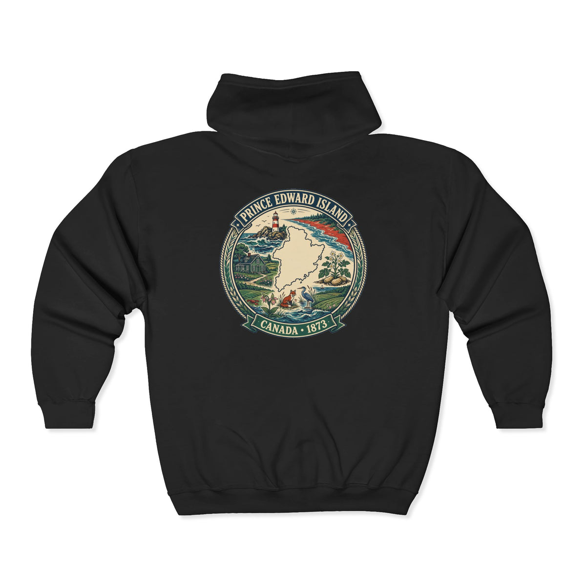 Prince Edward Island Vintage Map Hoodie— Canada 1873 Travel Hoodie