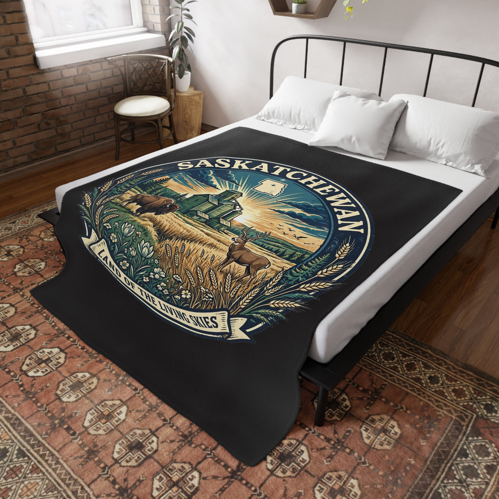 Saskatchewan 'Land of the Living Skies' Plush Fleece Blanket
