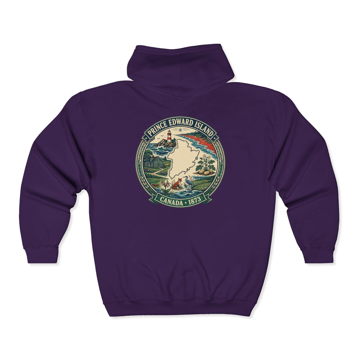 Prince Edward Island Vintage Map Hoodie— Canada 1873 Travel Hoodie