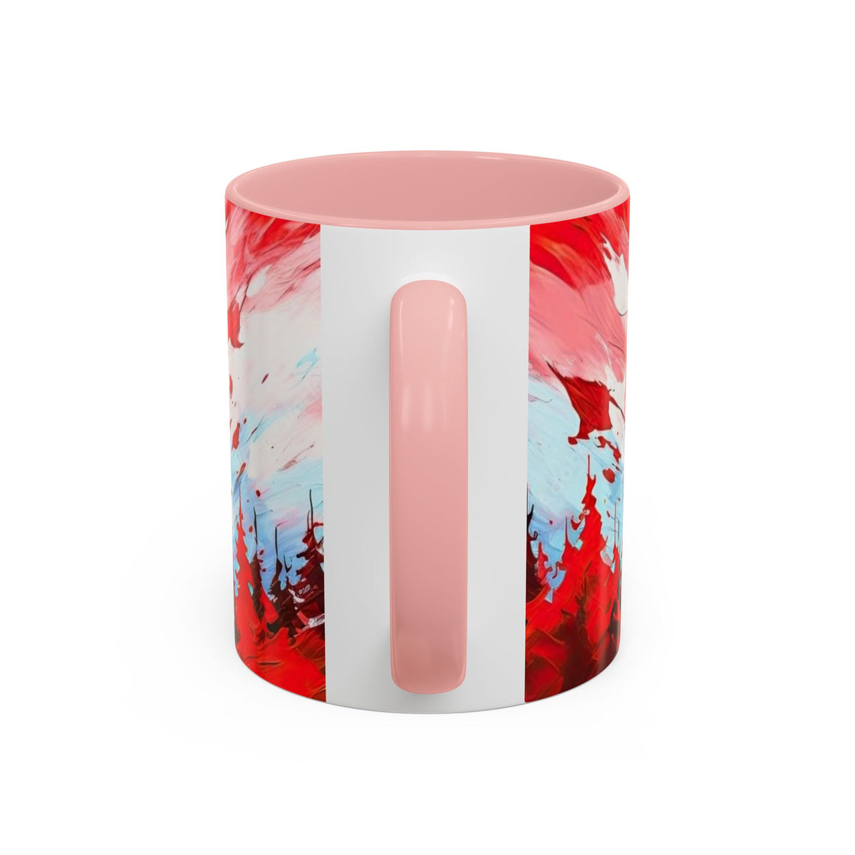 Canadian Maple Leaf Coffee Mug — Red Watercolor Canada Flag Accent Mug (11/15 oz)