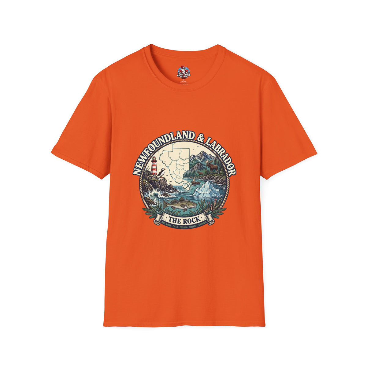 Newfoundland and Labrador 'The Rock' Graphic T-Shirt — Coastal Lighthouse Travel Tee
