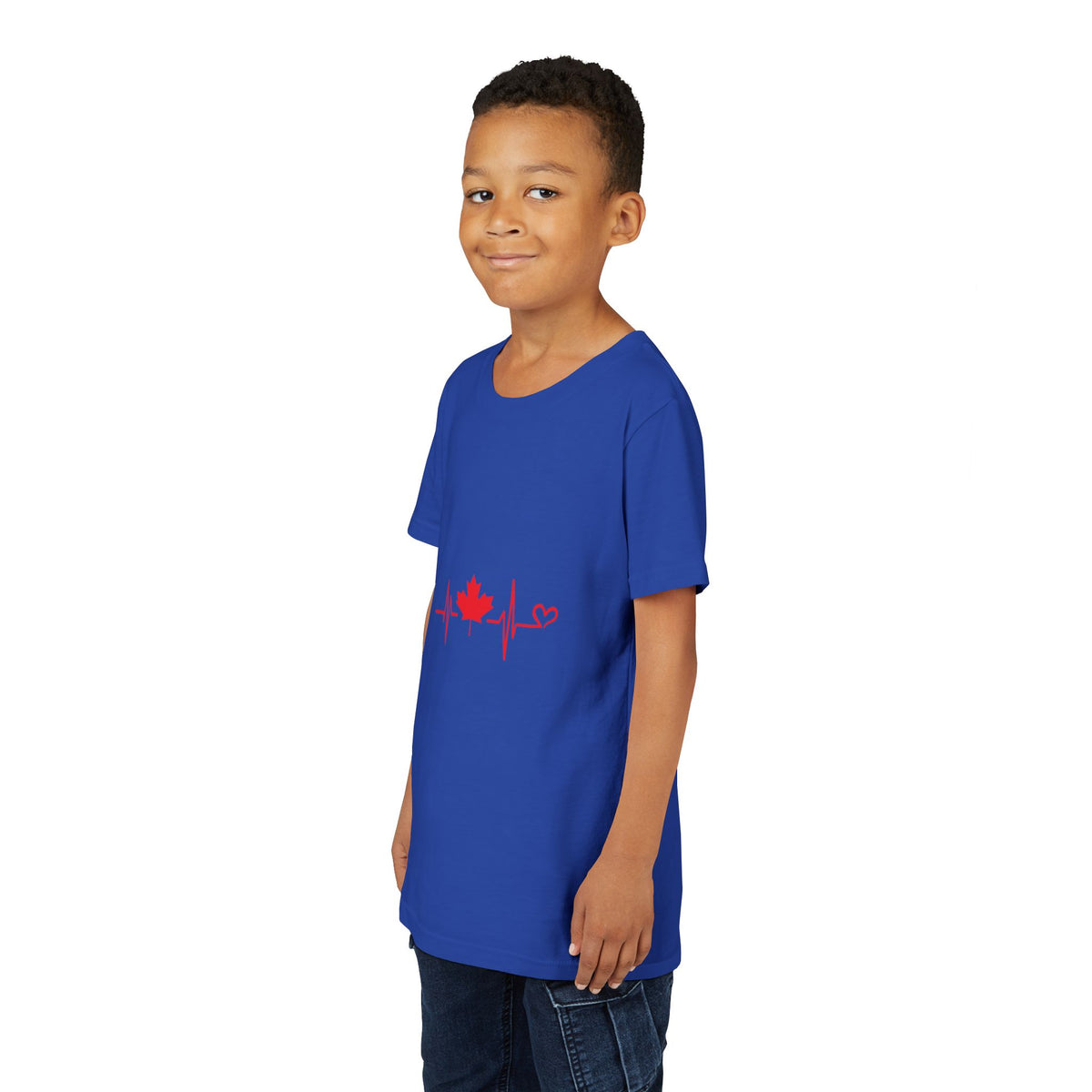 Youth Tee — Red Maple Leaf Heartbeat Canada T-Shirt