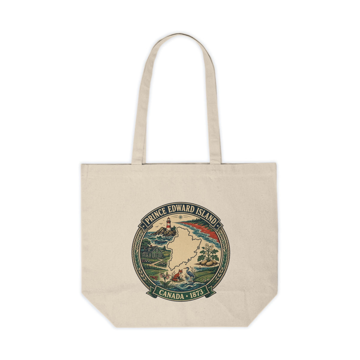 Prince Edward Island Vintage Map Canvas Tote Bag