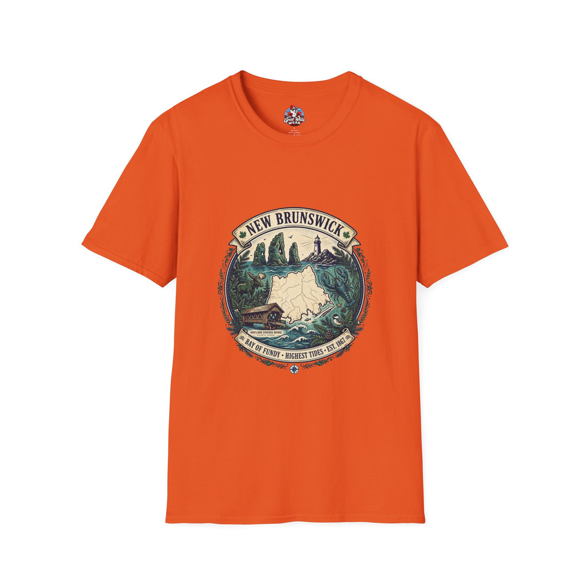 New Brunswick Vintage Map T-Shirt
