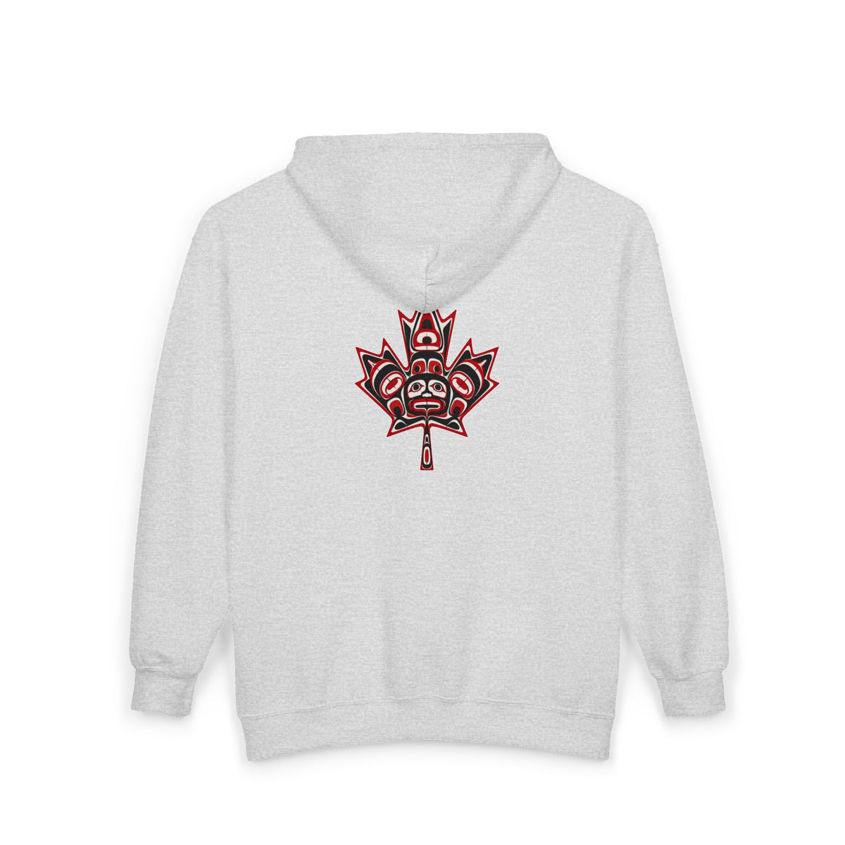 Full-Zip Hoodie with Indigenous-Inspired Maple Leaf Graphic